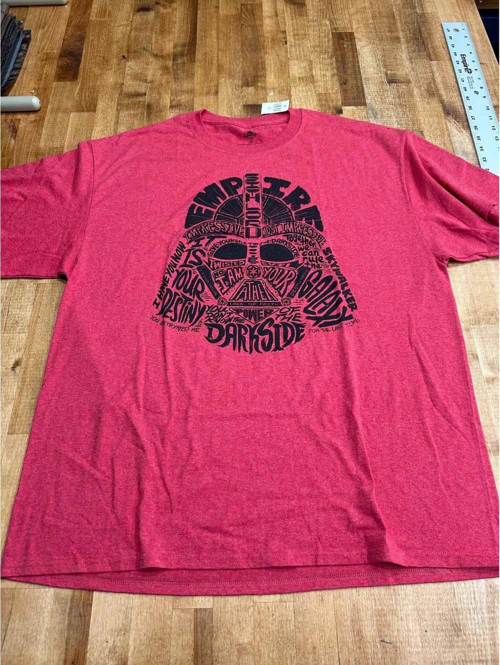 Disney Star Wars Empire Strikes Back Red Graphic T-Shirt XL new with tag